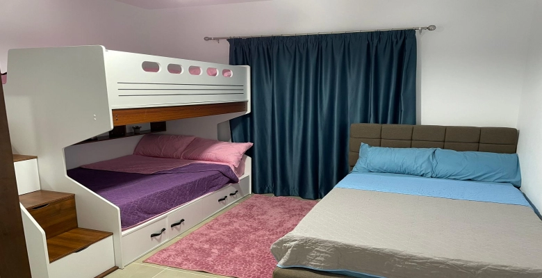 شالية بنتهاوس للإيجار قريه امواج الساحل الشمالي / Penthouse chalet for rent in Amwaj North Coast