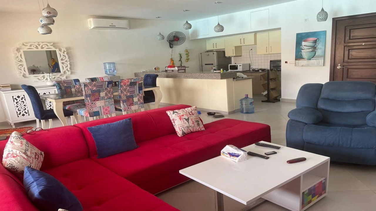 شالية 3غرفة للأيجار بالساحل الشمالي بقرية مراسي (فيردي)