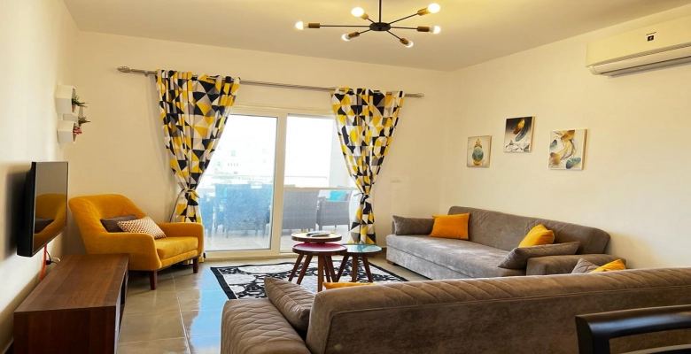 شالية للايجار قرية امواج الساحل الشمالي / Chalet for rent in Amwaj North Coast